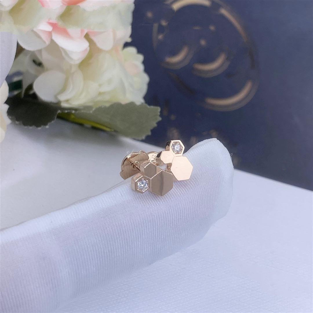 [Plus&Max]BEE LOVE PINK GOLD DIAMOND EARRINGS