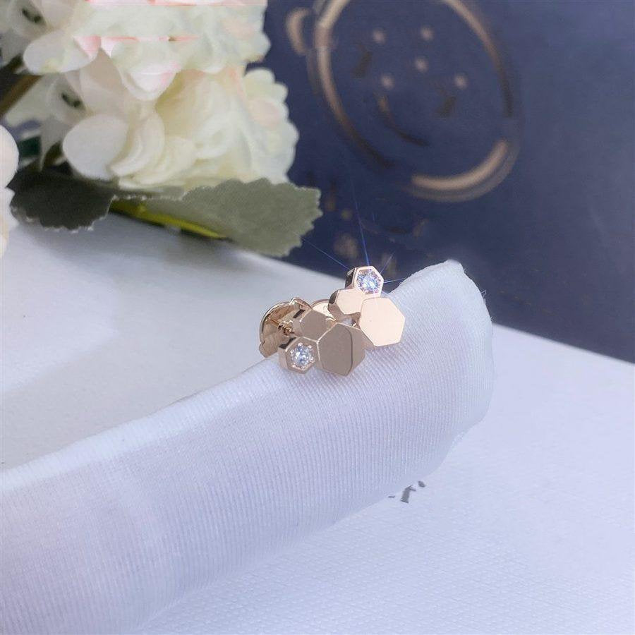 [Plus&Max]BEE LOVE PINK GOLD DIAMOND EARRINGS