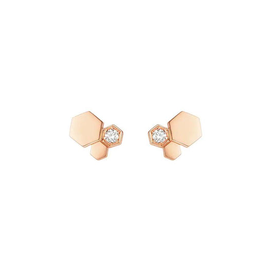 [Plus&Max]BEE LOVE PINK GOLD DIAMOND EARRINGS