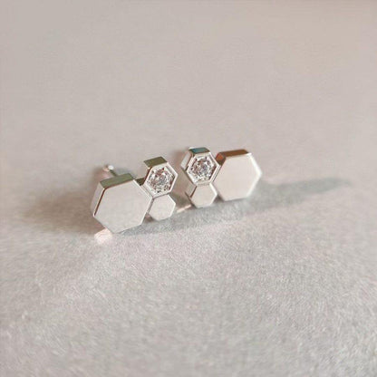 [Plus&Max]BEE LOVE SILVER DIAMOND EARRINGS