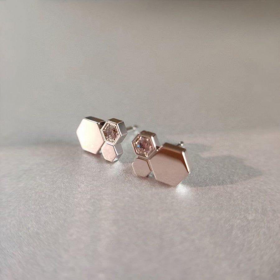 [Plus&Max]BEE LOVE SILVER DIAMOND EARRINGS