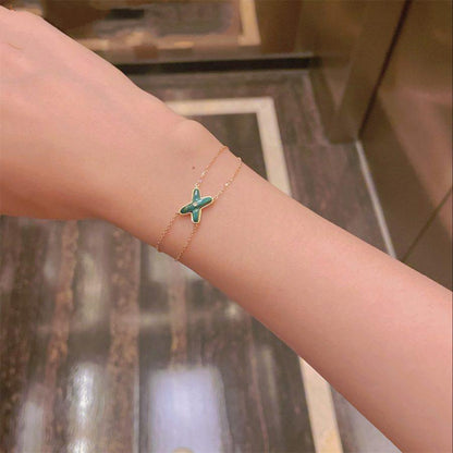 [Plus&Max]JEUX BRACELET MALACHITE PINK GOLD 1 DIAMOND