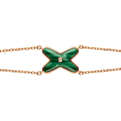 [Plus&Max]JEUX BRACELET MALACHITE PINK GOLD 1 DIAMOND