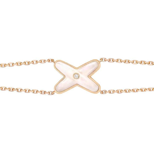 [Plus&Max]JEUX BRACELET WHITE MOP PINK GOLD 1 DIAMOND