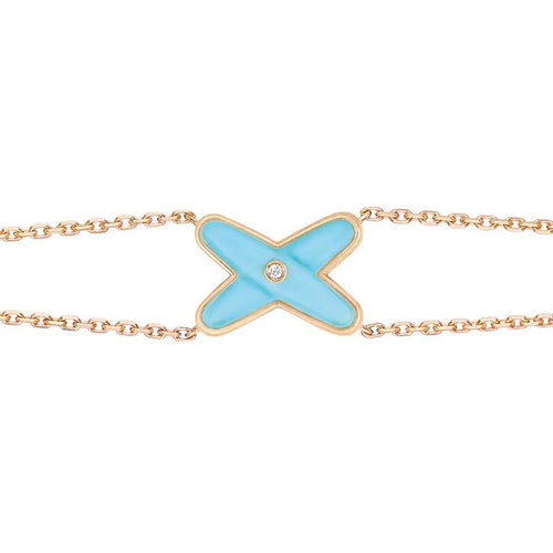 [Plus&Max]JEUX BRACELET TURQUOISE PINK GOLD 1 DIAMOND