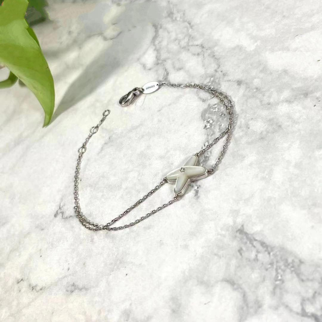 [Plus&Max]JEUX BRACELET WHITE MOP SILVER 1 DIAMOND