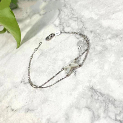 [Plus&Max]JEUX BRACELET WHITE MOP SILVER 1 DIAMOND