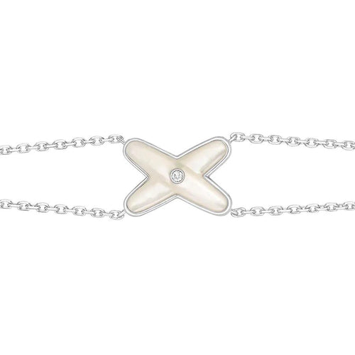 [Plus&Max]JEUX BRACELET WHITE MOP SILVER 1 DIAMOND