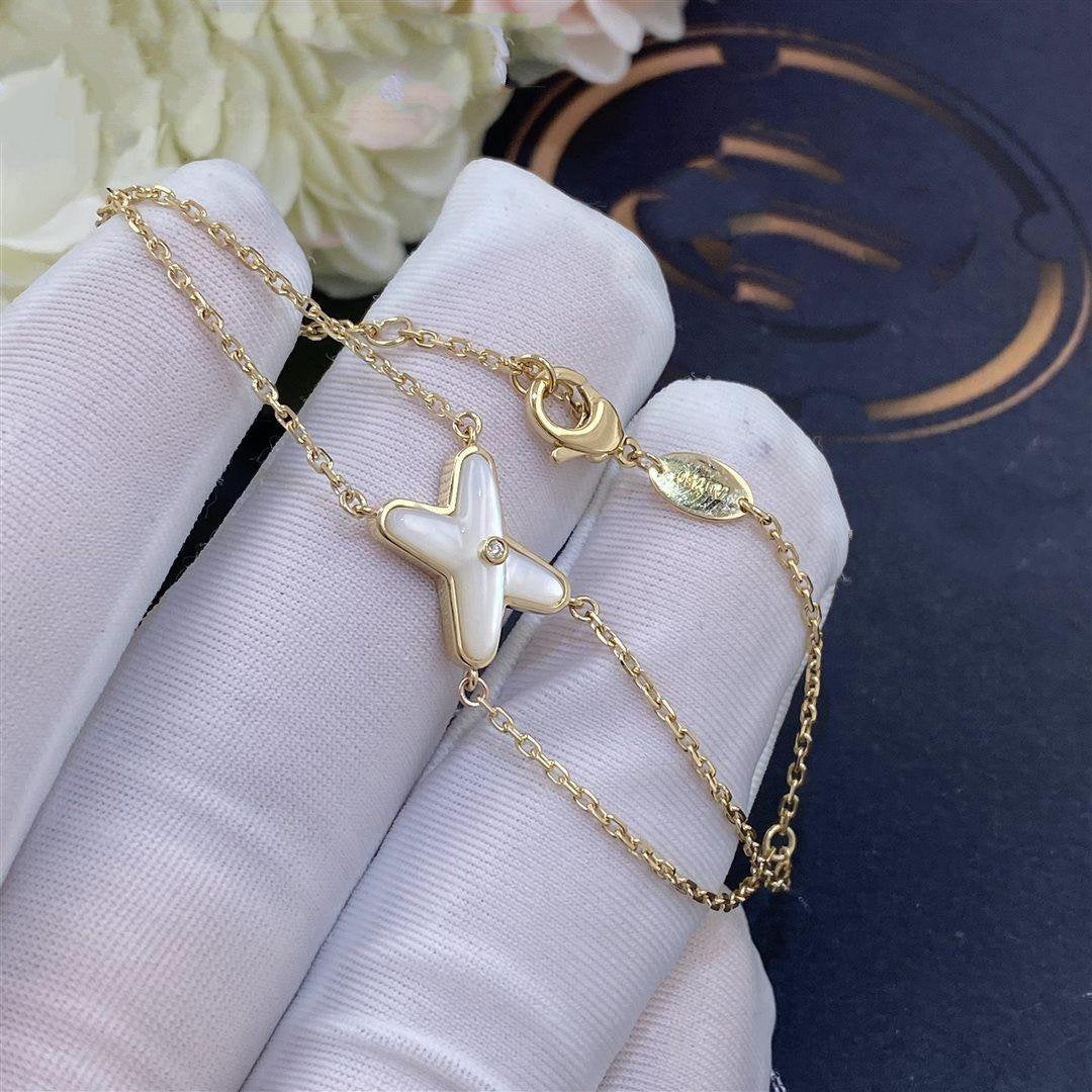 [Plus&Max]JEUX BRACELET WHITE MOP GOLD 1 DIAMOND