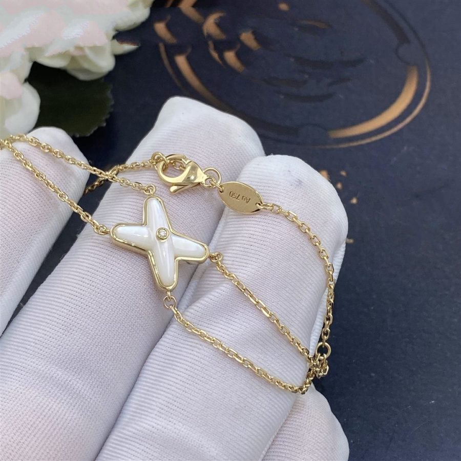[Plus&Max]JEUX BRACELET WHITE MOP GOLD 1 DIAMOND