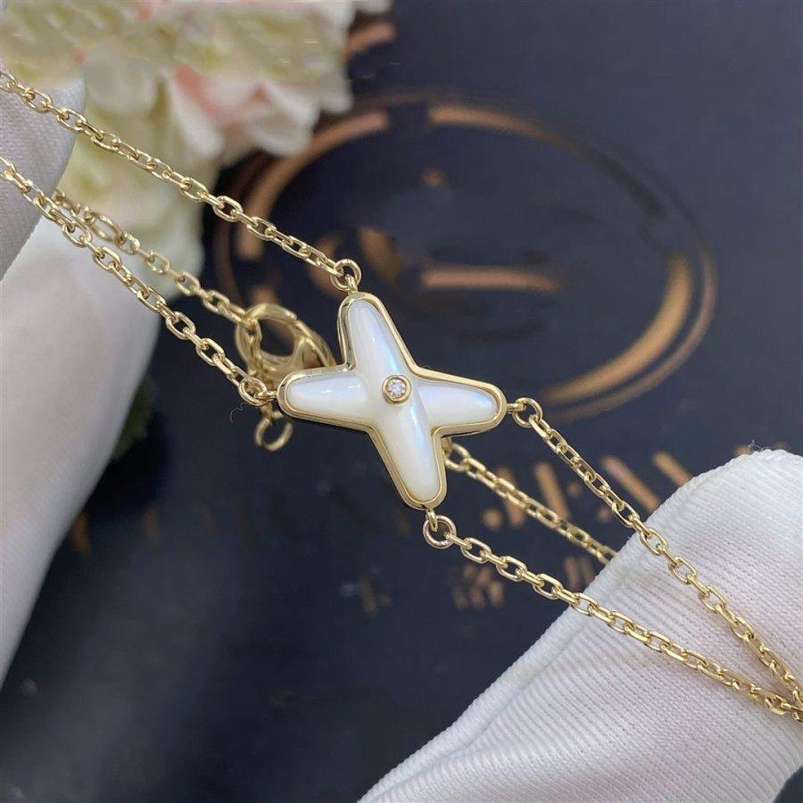 [Plus&Max]JEUX BRACELET WHITE MOP GOLD 1 DIAMOND