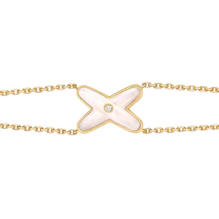 [Plus&Max]JEUX BRACELET WHITE MOP GOLD 1 DIAMOND
