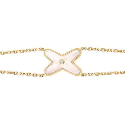 [Plus&Max]JEUX BRACELET WHITE MOP GOLD 1 DIAMOND