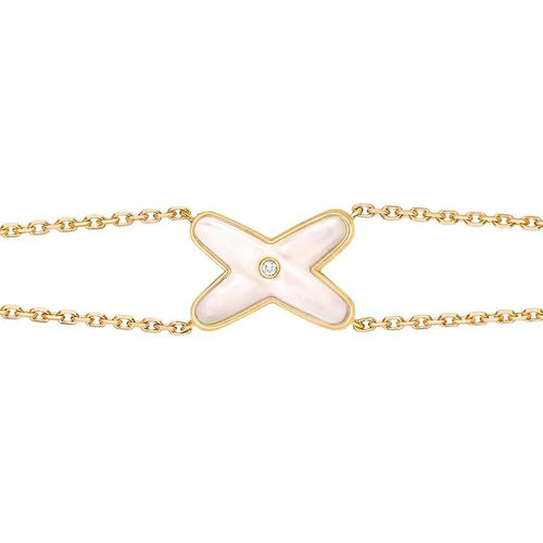 [Plus&Max]JEUX BRACELET WHITE MOP GOLD 1 DIAMOND