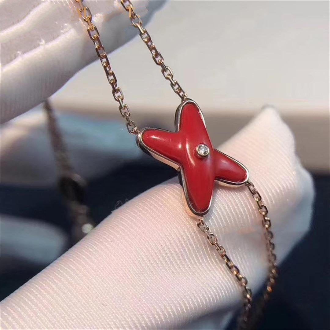 [Plus&Max]JEUX BRACELET CARNELIAN PINK GOLD 1 DIAMOND