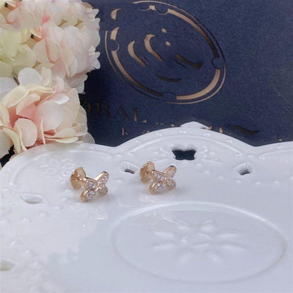 [Plus&Max]JEUX DE PINK GOLD DIAMOND EARRINGS