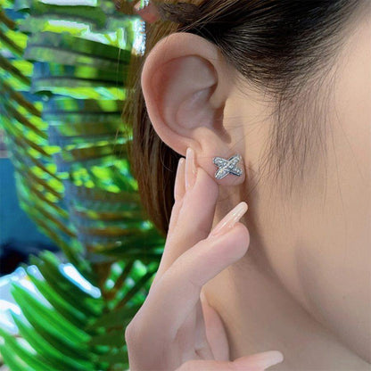 [Plus&Max]JEUX DE SILVER DIAMOND EARRINGS