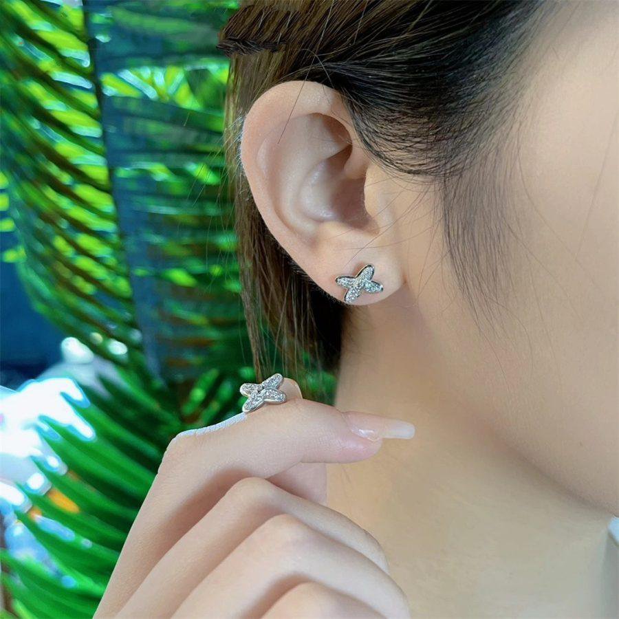 [Plus&Max]JEUX DE SILVER DIAMOND EARRINGS