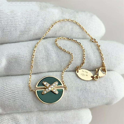 [Plus&Max]JEUX DE BRACELET MALACHITE PINK GOLD DIAMONDS