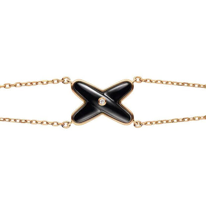 [Plus&Max]JEUX BRACELET ONYX PINK GOLD 1 DIAMOND