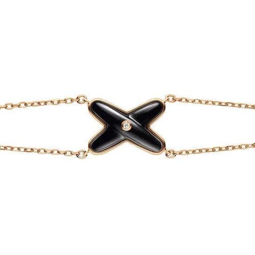 [Plus&Max]JEUX BRACELET ONYX PINK GOLD 1 DIAMOND