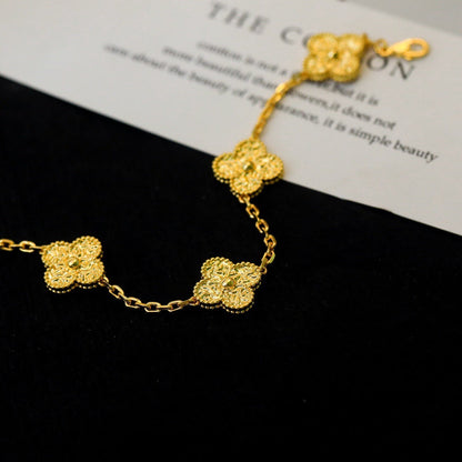 [Plus&Max]LUCKY CLOVER 5-MOTIF BRACELET - BRONZING