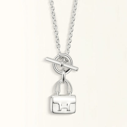 [Plus&Max]POP H PEDANT SILVER NECKLACE