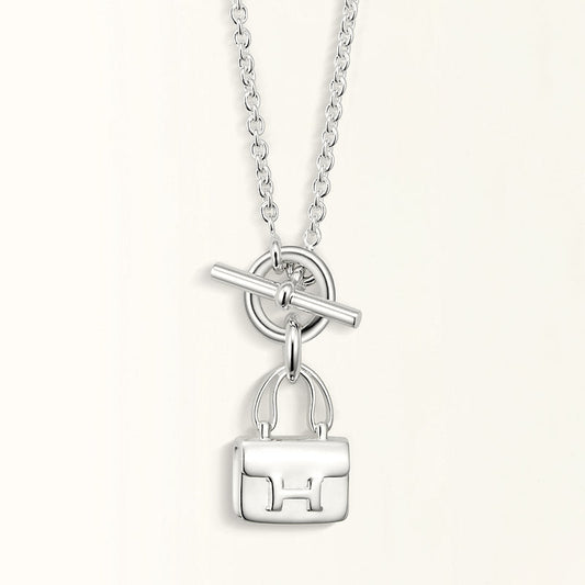 [Plus&Max]POP H PEDANT SILVER NECKLACE