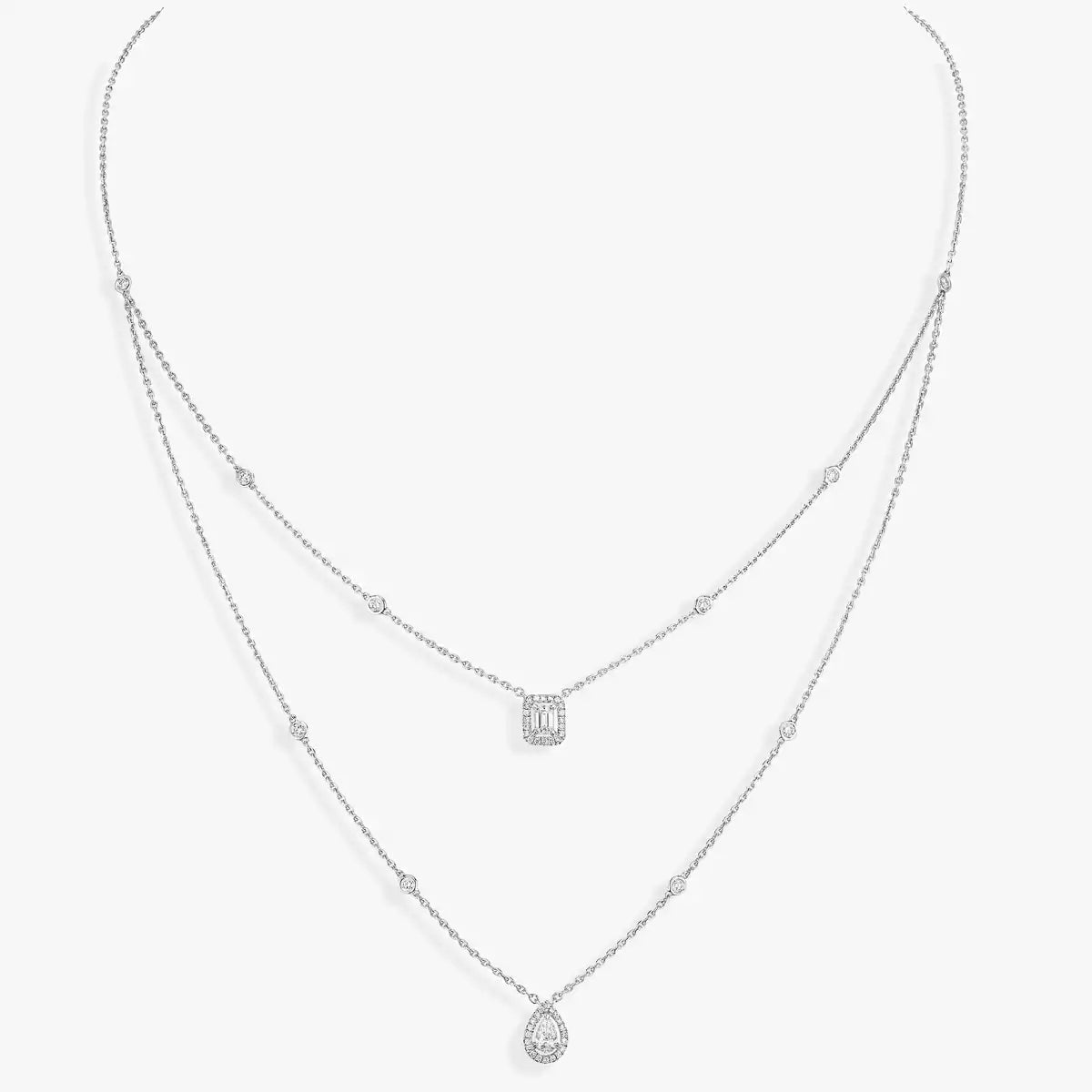 [Plus&Max]Diamond Necklace My Twin 2 Rows