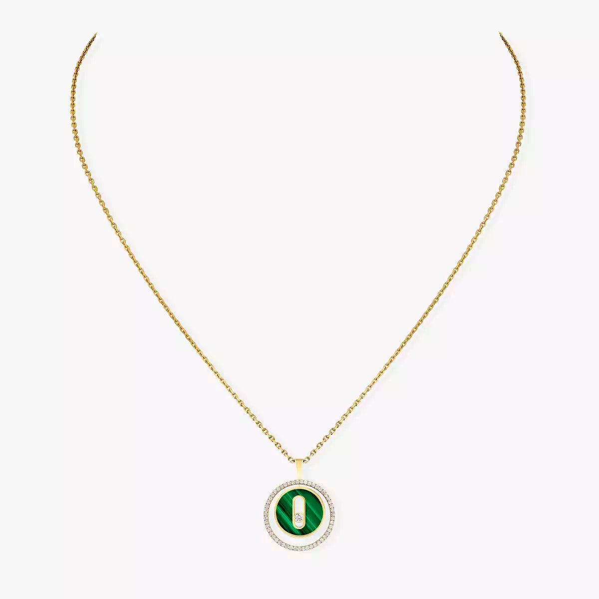 [Plus&Max]Lucky Move Diamond Necklace in Rose Gold and White Mother-of-Pearl
