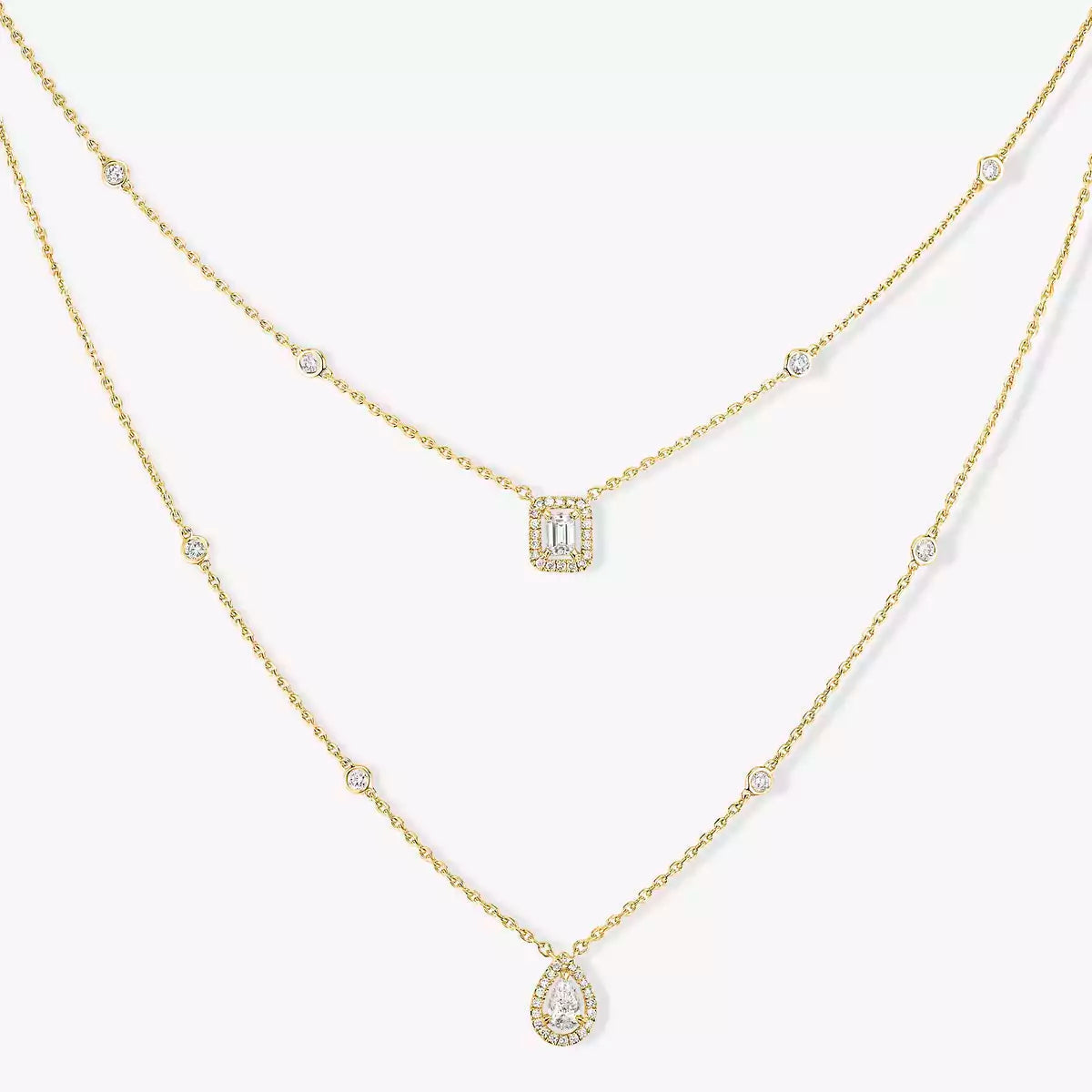 [Plus&Max]Diamond Necklace My Twin 2 Rows