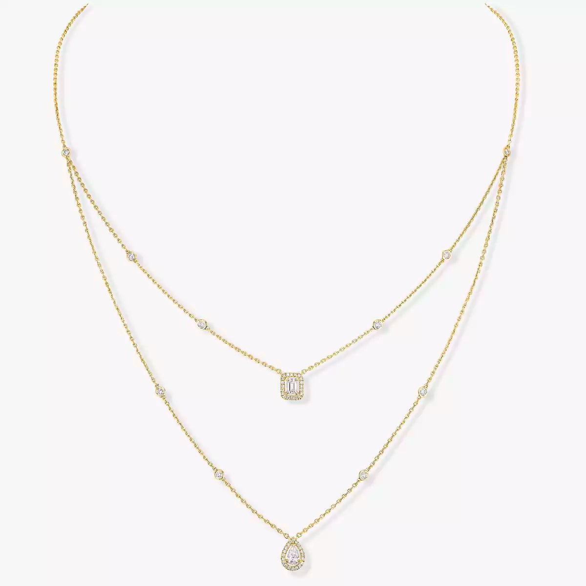[Plus&Max]Diamond Necklace My Twin 2 Rows