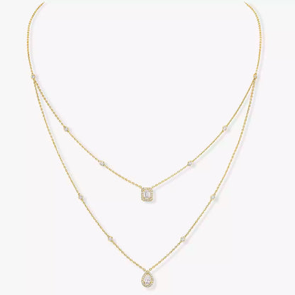 [Plus&Max]Diamond Necklace My Twin 2 Rows