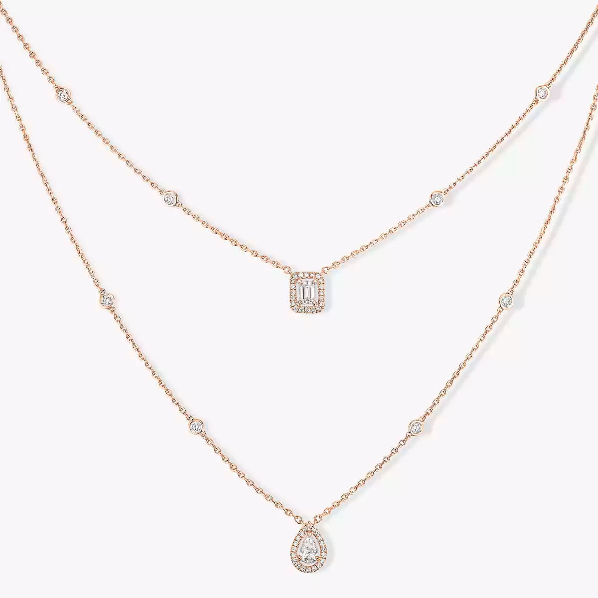 [Plus&Max]Diamond Necklace My Twin 2 Rows