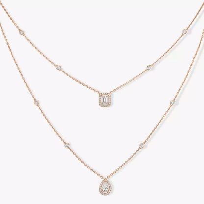 [Plus&Max]Diamond Necklace My Twin 2 Rows