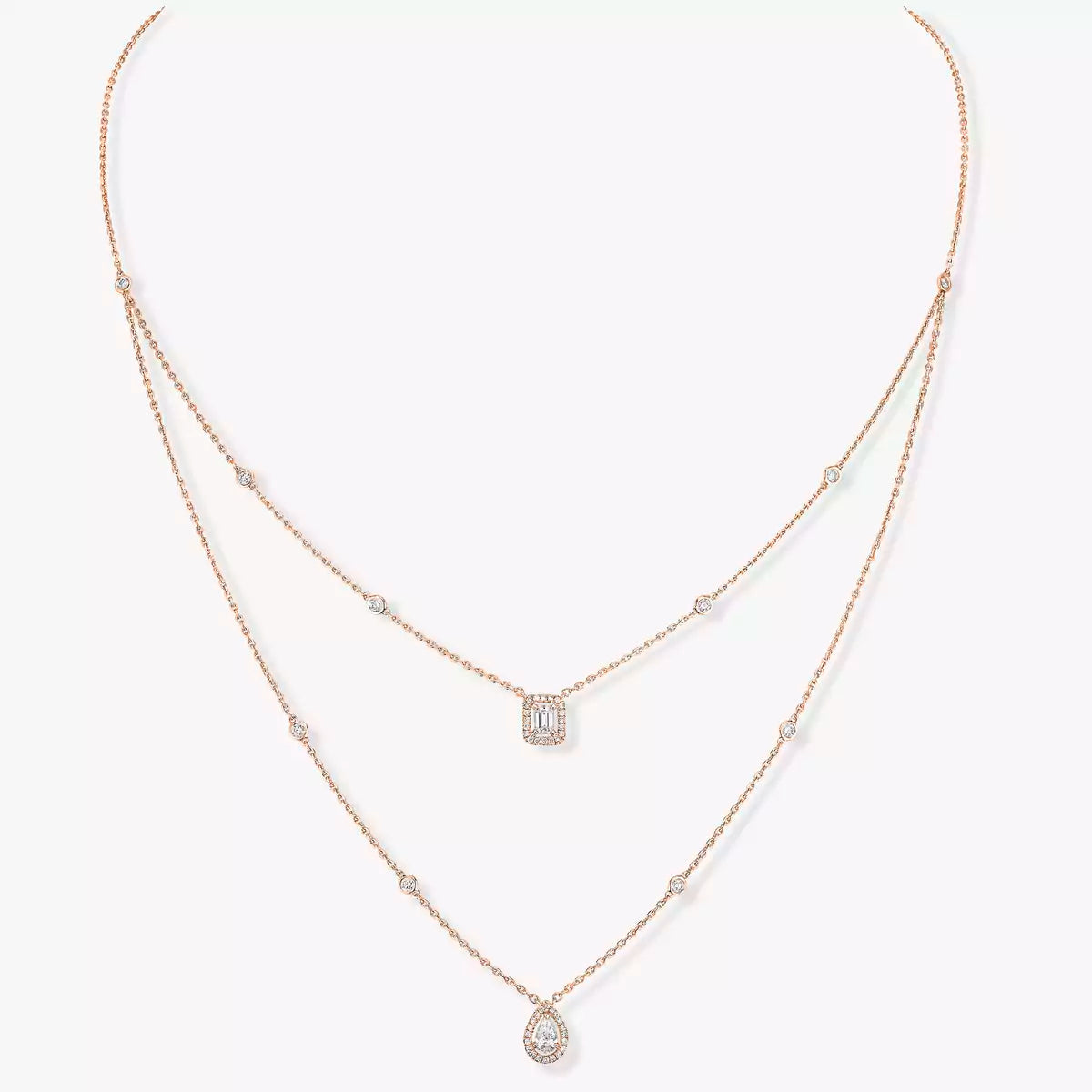 [Plus&Max]Diamond Necklace My Twin 2 Rows