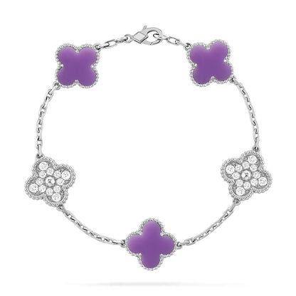 [Plus&Max]LUCKY CLOVER 5-MOTIF BRACELET - LAVENDER COLLECTION