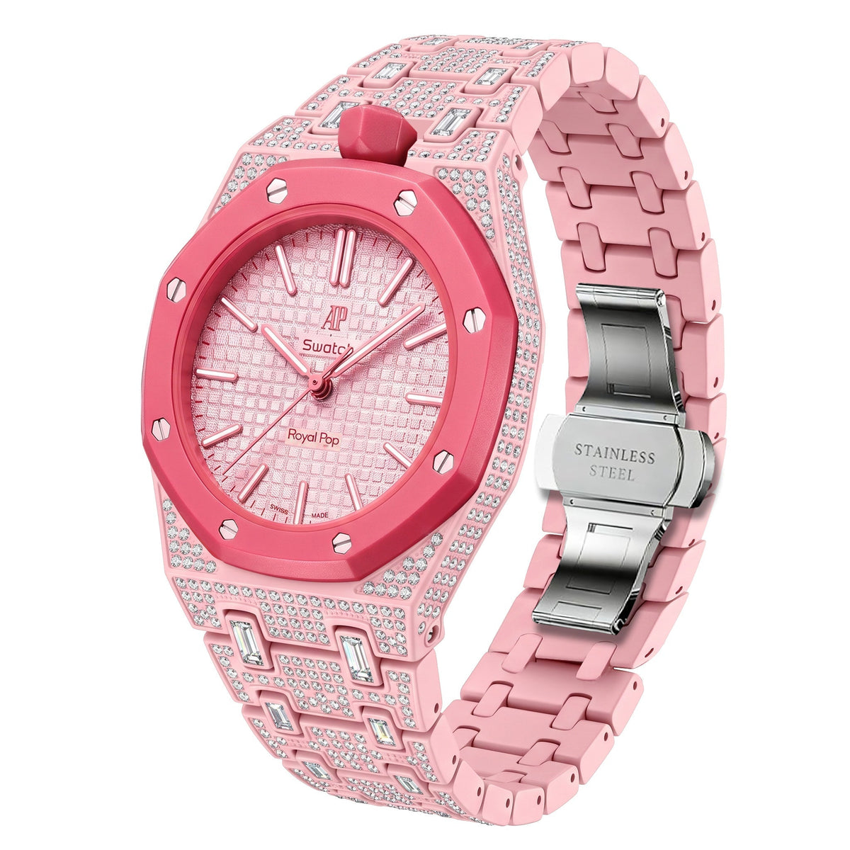 [Plus&Max]Royal Oak Pop Exclusive Bioceramic Case & Bioceramic Strap Full Diamond