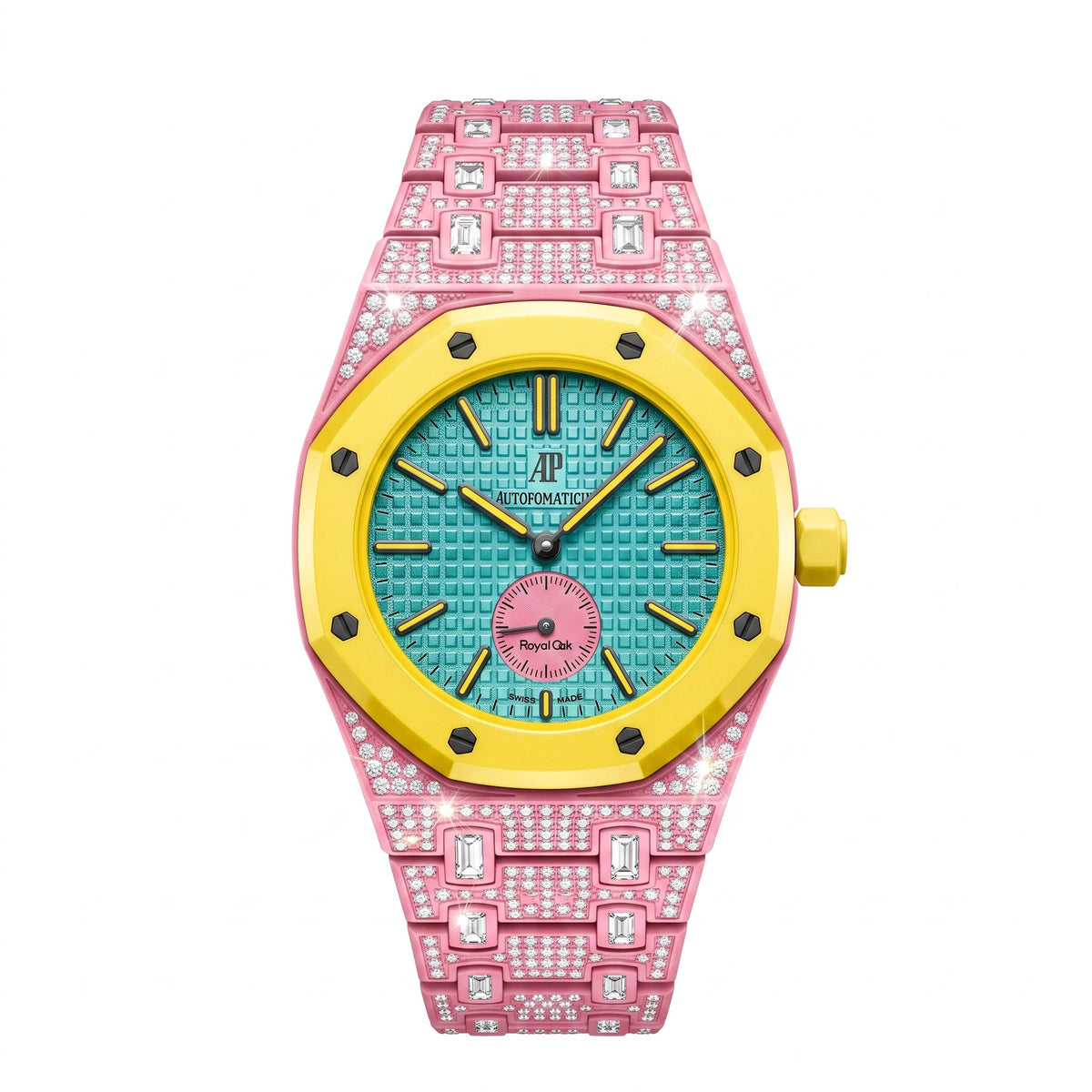 [Plus&Max]Royal Oak Pop Exclusive Bioceramic Case & Bioceramic Strap Full Diamond