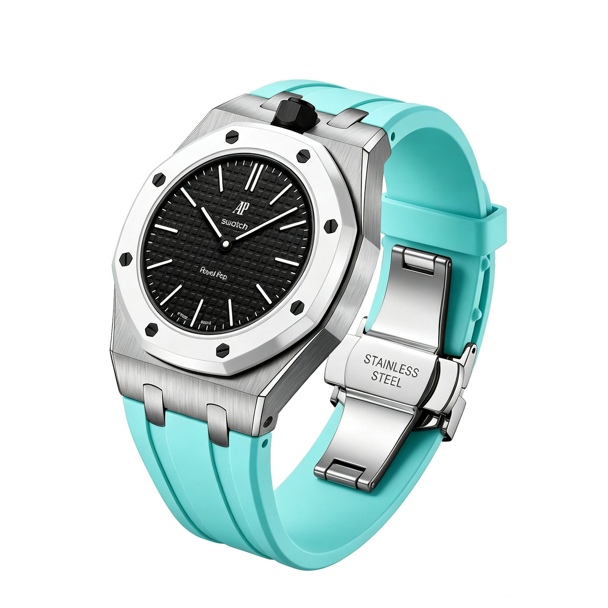 [Plus&Max]Royal Oak Pop Exclusive Steel Case & Silicone Strap With Cradle