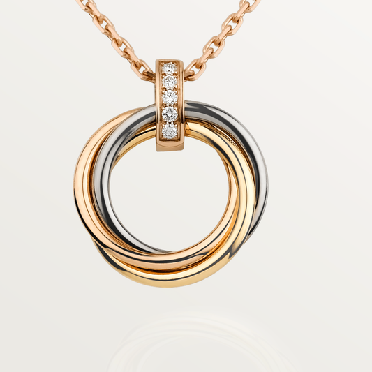 [Plus&Max]TRINITY NECKLACE GOLD  DIAMONDS