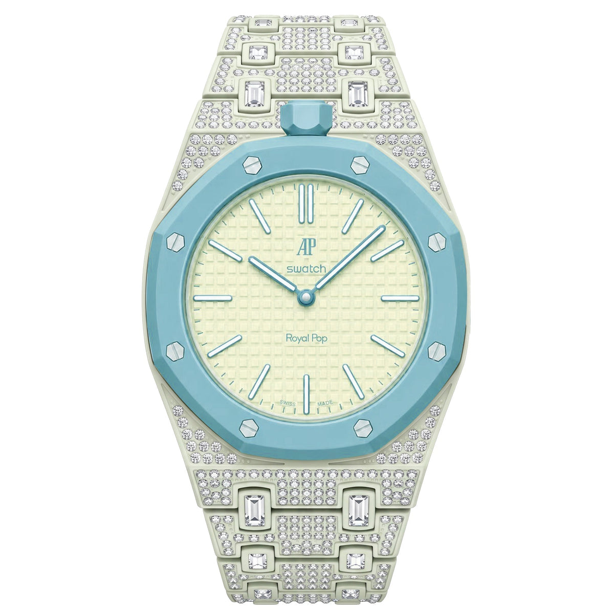 [Plus&Max]Royal Oak Pop Exclusive Bioceramic Case & Bioceramic Strap Full Diamond