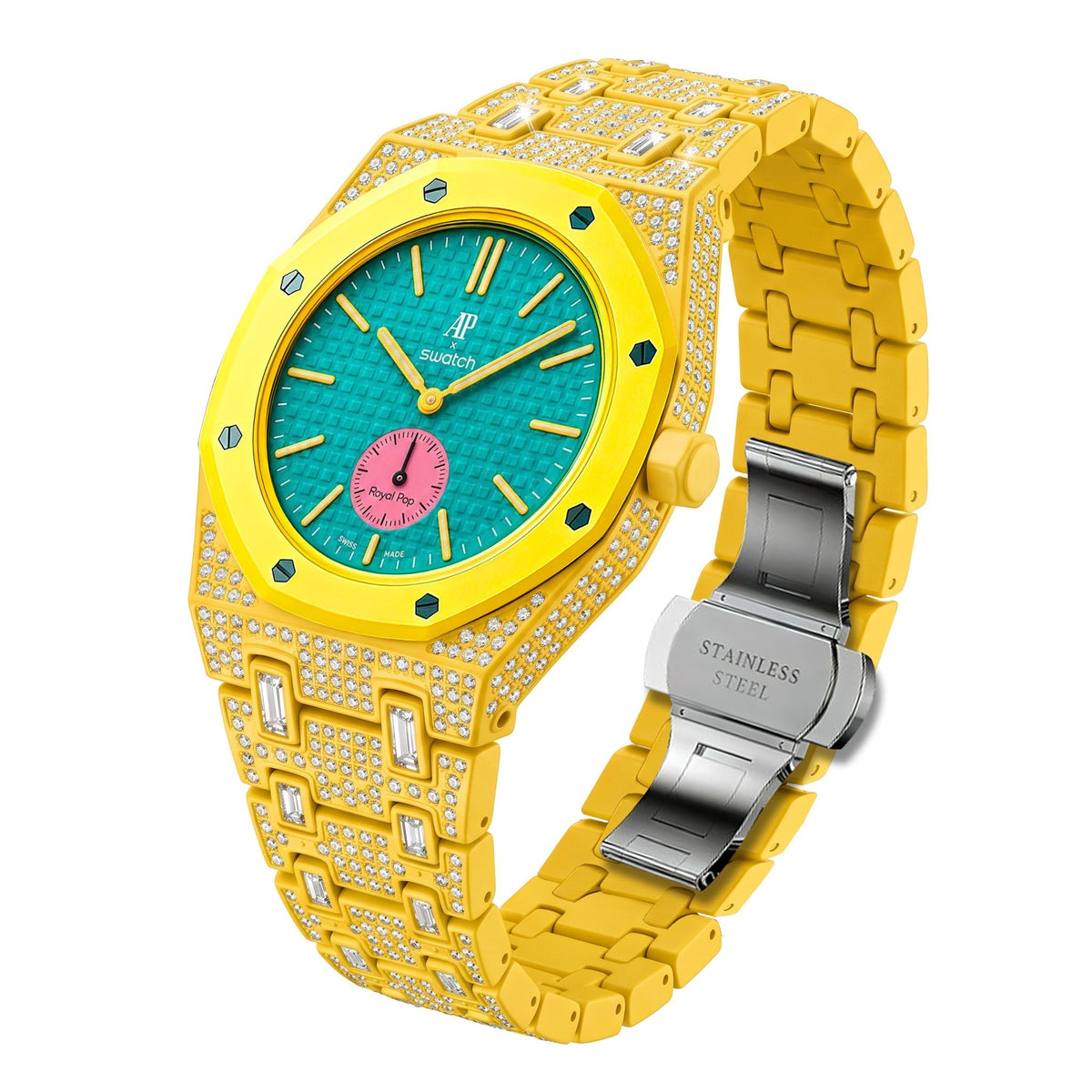 [Plus&Max]Royal Oak Pop Exclusive Bioceramic Case & Bioceramic Strap Full Diamond