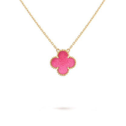 [Plus&Max] NEW CLOVER 15MM PINK ENAMEL NECKLACE