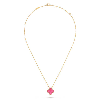 [Plus&Max] NEW CLOVER 15MM PINK ENAMEL NECKLACE