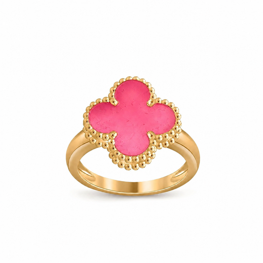 [Plus&Max]NEW CLOVER PINK ENAMEL RINGS