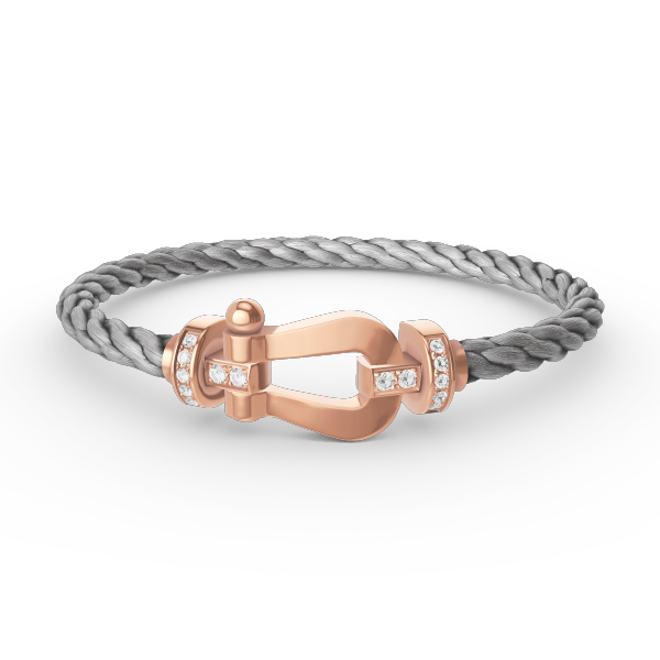 [Plus&Max]FORCE LARGE HORSESHOE HALF DIAMOND BRACELET ROSE GOLD