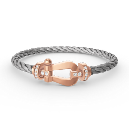 [Plus&Max]FORCE LARGE HORSESHOE HALF DIAMOND BRACELET ROSE GOLD