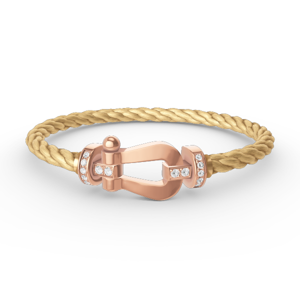 [Plus&Max]FORCE LARGE HORSESHOE HALF DIAMOND BRACELET ROSE GOLD