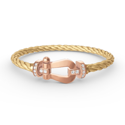 [Plus&Max]FORCE LARGE HORSESHOE HALF DIAMOND BRACELET ROSE GOLD